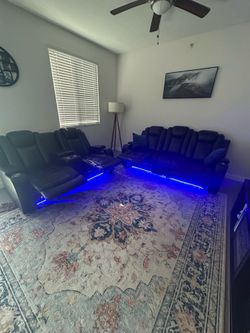 Leather recliner sofa