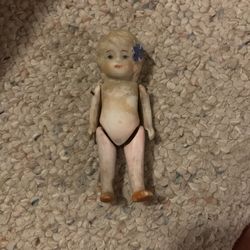 Vintage 5” Porcelain Bisque Doll Made In Japan