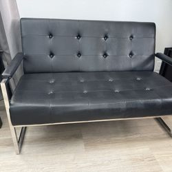 Black Sofa Loveseat Sitting Room Chair