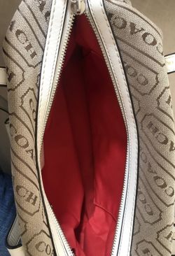 Beige And White Coach Purse