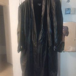 Vintage 90's Leather Trench Coat  Downsizing Only 20 Dollars XL-2XL