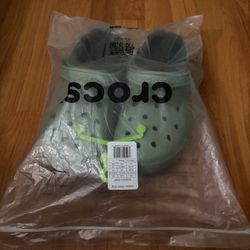 Green Crocs With Fur Inside