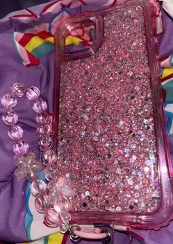 Pink iPhone 14/15 Plus Case Glow In The Dark Beads