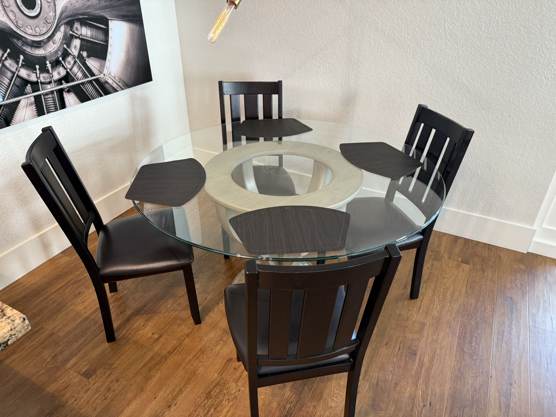 Glass Table With 4 Chairs