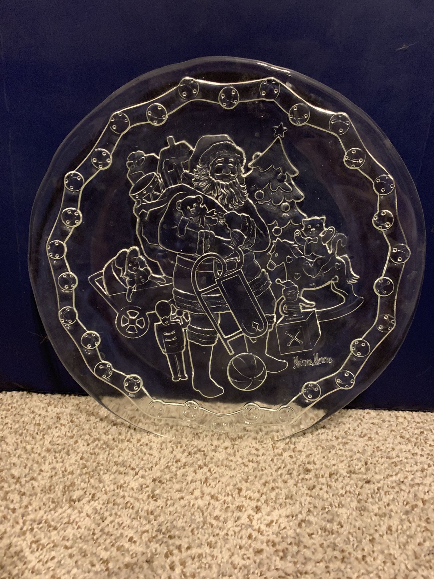 Neiman Marcus Glass Blown Christmas Platter
