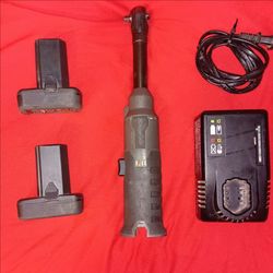 Snap-On 1/4 inch Cordless ratchet with long neck. Come 2  batteries And to charge