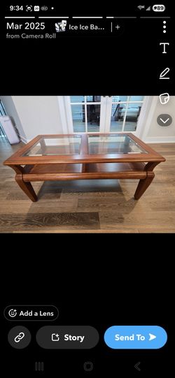 Solid Cherry Wood Coffee Table & Matching End Table Set – Excellent Condition