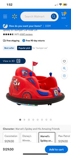 Marvel Spidey 6V Bumper Car Ride 