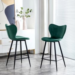 Bar stools green velvet