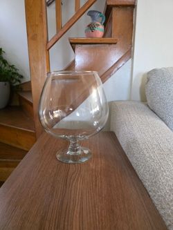 Large Clear Glass Brandy Snifter Vase