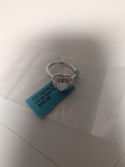 925 Sterling Silver White Opal Heart Ring