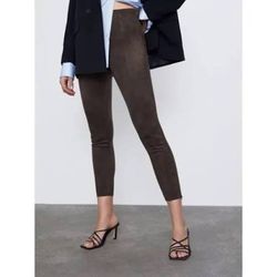 Women's Zara Basic Faux Suede Pants/Leggings