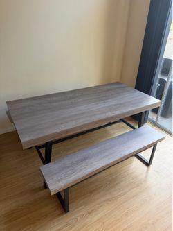 Modern Dining Table with Matching Bench - Great Condition