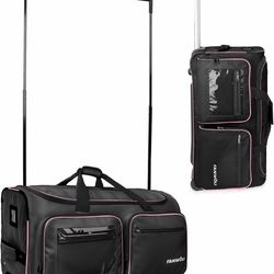 Fanwoli 23" Dance Bag with Garment Rack | Upgraded Stable System & Fabric | More Lightweight & Wear-Resistant | Ideal Competition Rolling Duffle Bag