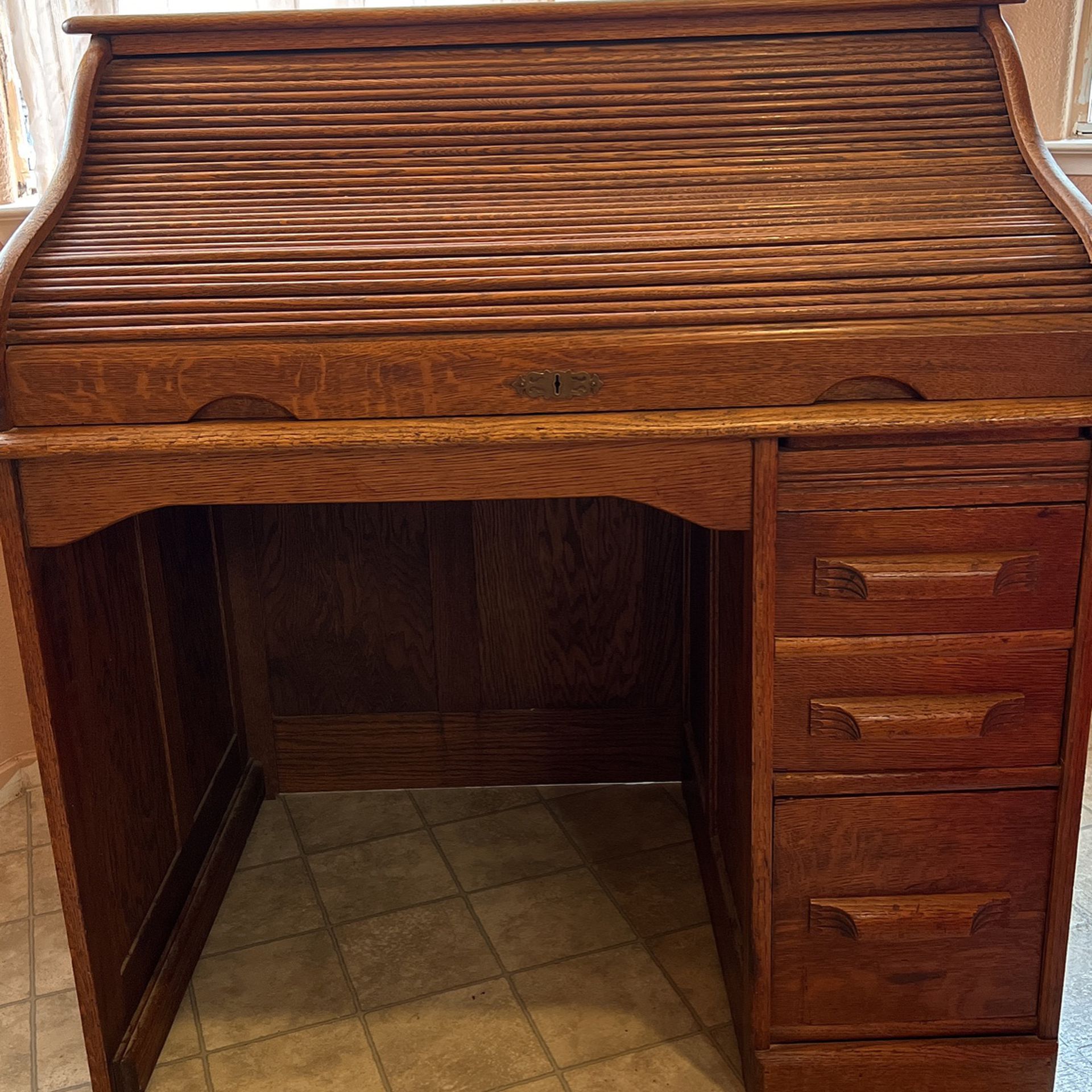 Antique Oak Secretary Desk. 