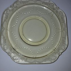 Federal Madrid Amber Depression Glass Saucer