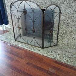 Stained Glass Fireplace Harp