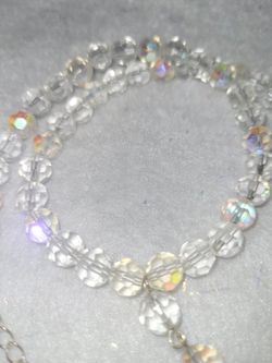 Vintage Aurora Borealis Glass Beads Necklace