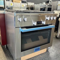 Miele Stainless Steel 36” Wide All Gas Range With Griddle 