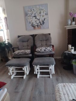 Glider chairs and ottomans