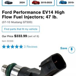 Ford Performance EV14 High Flow Fuel Injectors; 47 lb. (07-10 Mustang GT500)