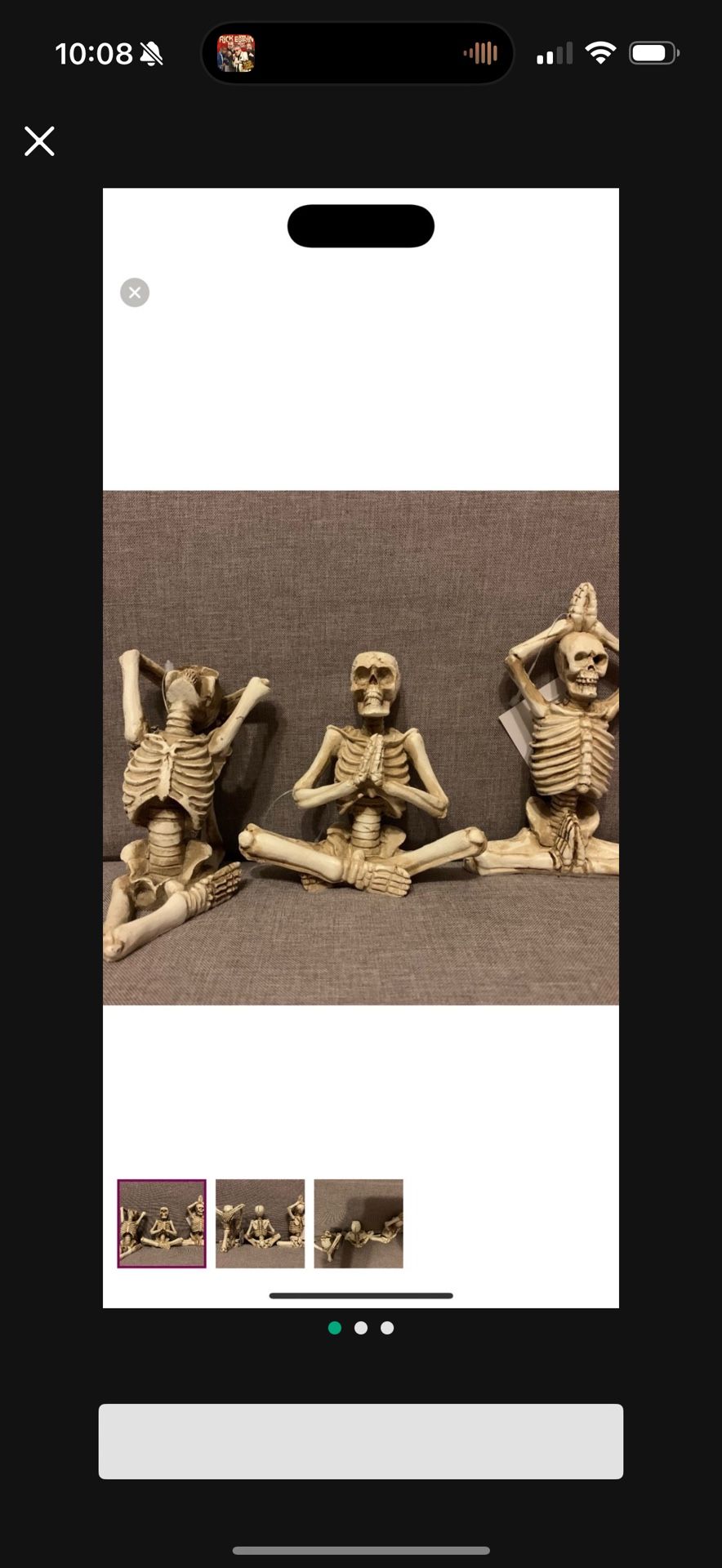 ☠️3 Skeletons Halloween Decor 5”