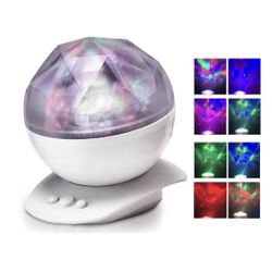 Color Changing Diamond Aurora Borealis Projector Night Lamp MP3 Speaker USB