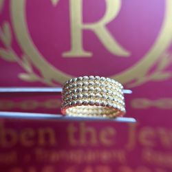 14K GOLD MOON CUT RING 