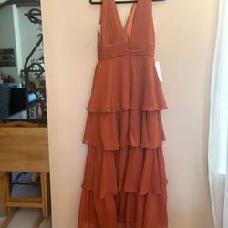 Brand New Burnt Orange Dress - Size 10