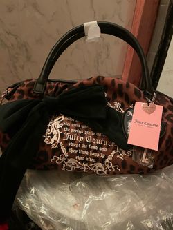 Juicy Couture Leopard Print Velour Handbag