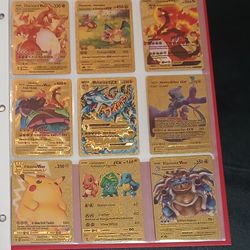 Pokemon binder with 27 cards. Includes Cards Of Charizard, Pikachu, Blastoise, Mew & Mew 2 & more.  $10 for everything together 