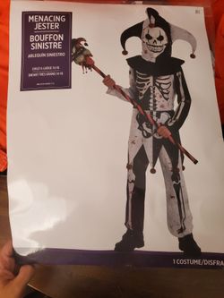 Clown costume jester kids size XL 14-16