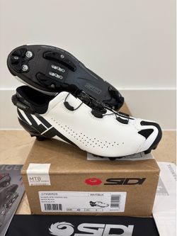 NEW Sidi MTB Tiger 2S SRS White Black Carbon Mountain Bike Shoes Size 42 EU 8 US