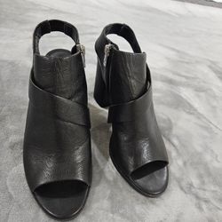 Calvin Klein Leather Heeled Black Open Toe 