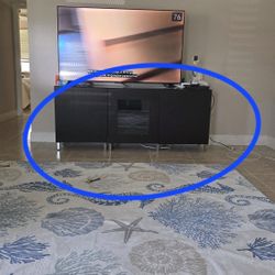 Modern TV Stand / Media Console – 2 Piece with Glass Top - $50 (Deerfield Beach)