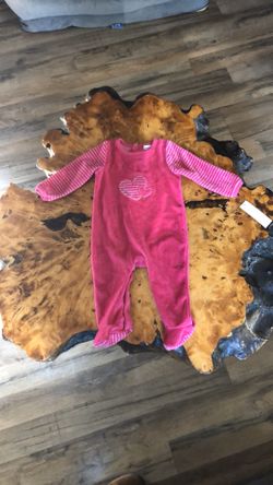 Baby pink valentines footie onesie