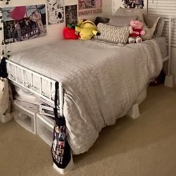 White Twin XL Bed Frame