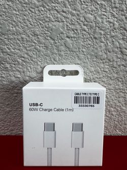USB-C to USB-C Cable 60W Fast Charging (1M) – Type-C Charger Cord (Brand New)