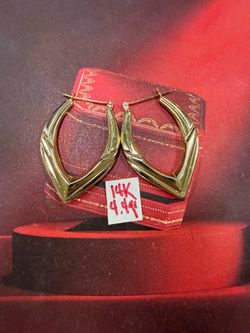 14K Yellow Gold Hoops For Wedding 4.4Gr