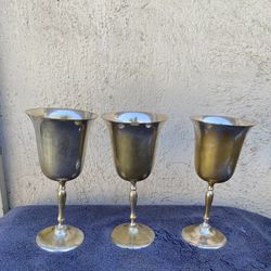 Brass Goblets Cups Set Of 6..