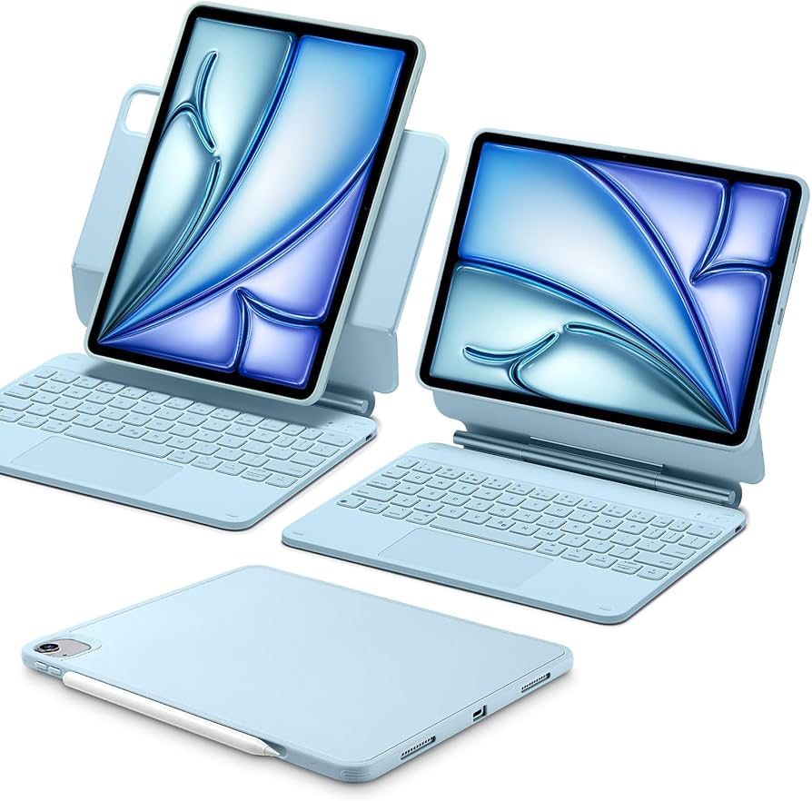 ESR iPad Air 11 Inch Case with Keyboard (M3/M2, 2025/2024) & iPad Pro 11/Air 5th/4th Gen Keyboard, Easy-Set Magnetic Stand, Portrait/Raised Modes