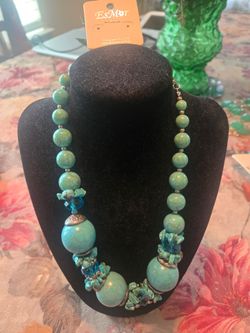 Costume Esmor Turquoise Style w/Blue Beads Necklace