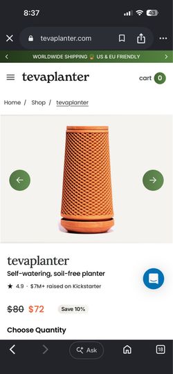 TevaPlanter Self Watering Ceramic Planter