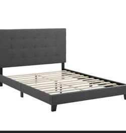 Grey queen bed