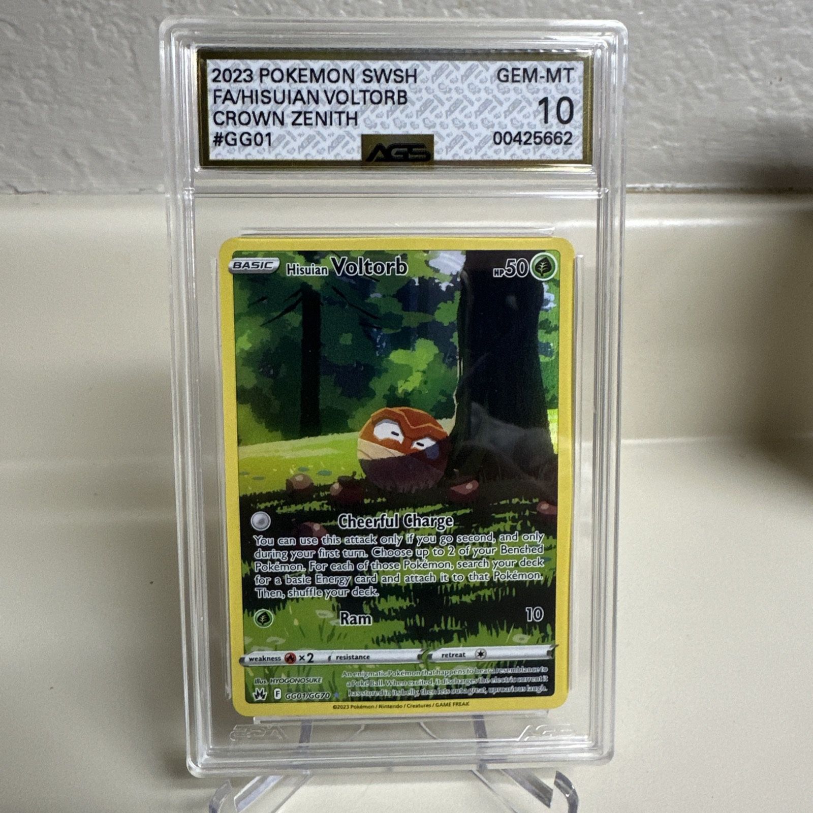  Crown Zenith AGS 10 FA/Hisuian Voltorb #GG01 2023 pokemon Gem Mint