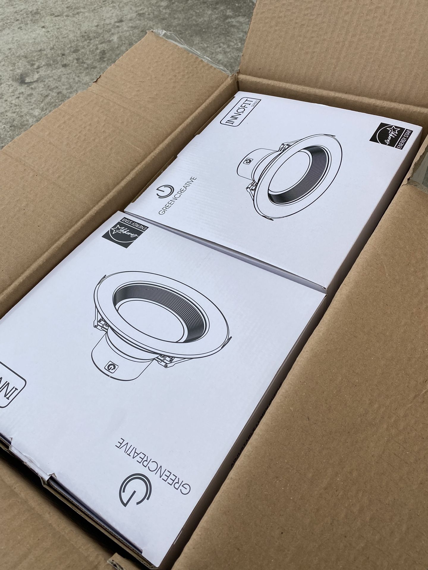 Green Creative 6 pack - Green Creative 57870 8.5W/13.5W/21W 6" Round LED Downlight