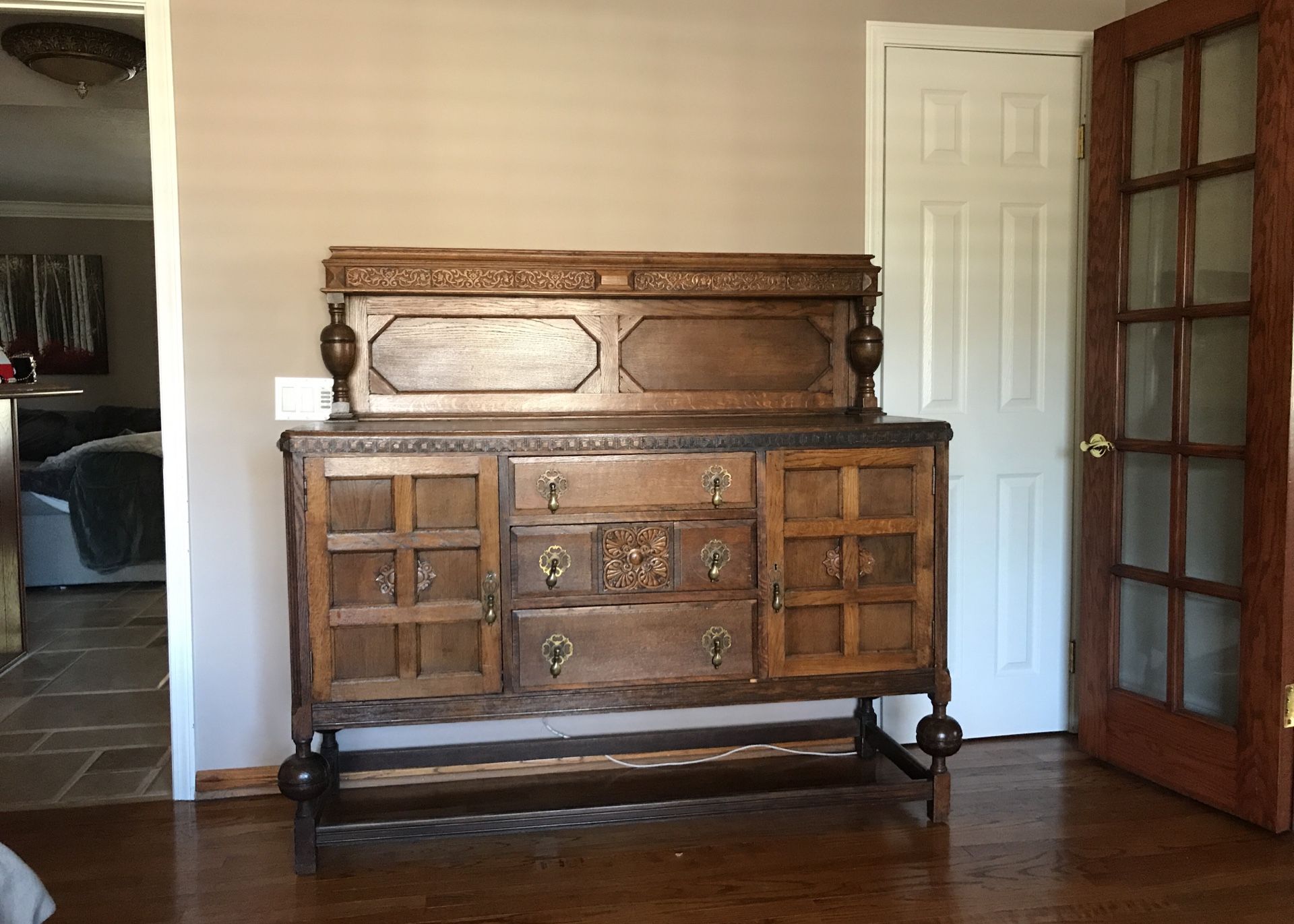 Vintage Antique Hand Carved 2500.00 Hutch