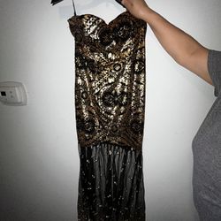 Black and gold dress