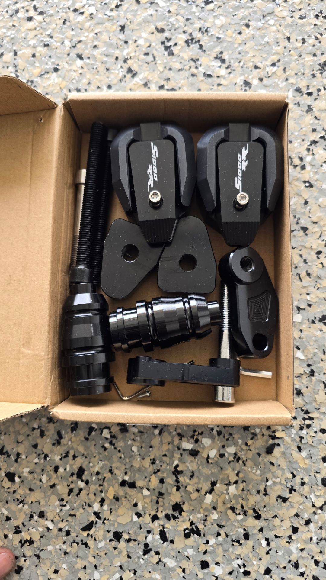 BMW S1000RR frame sliders.