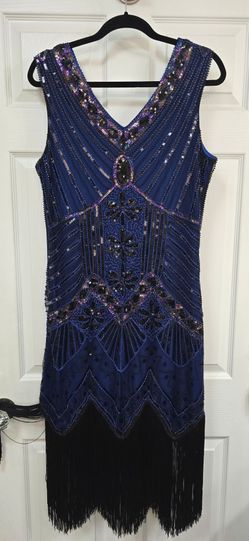 Dress sequins fringe - costume flapper 20s